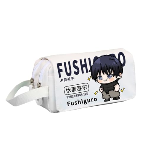 JJK Federmäppchen Gojo Satoru Anime Bedrucktes Federmäppchen Große Kapazität Doppellagige Federtasche Studenten Schulbedarf Geschenke, Typ 5, 20*10*8cm, Federmäppchen von Anjinguang