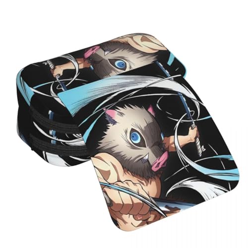 Kamado Tanjiro Federmäppchen Kamado Nezuko/Rengoku Kyoujurou Federmäppchen Anime Druck Federmäppchen Große Kapazität Doppelschichten Reißverschluss Bleistift Box Student Schreibwaren Box Geschenke von Anjinguang