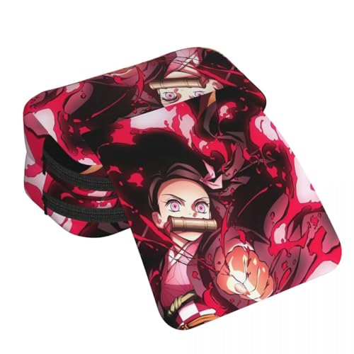 Kamado Tanjiro Federmäppchen Kamado Nezuko/Rengoku Kyoujurou Federmäppchen Anime Druck Federmäppchen Große Kapazität Doppelschichten Reißverschluss Bleistift Box Student Schreibwaren Box Geschenke von Anjinguang