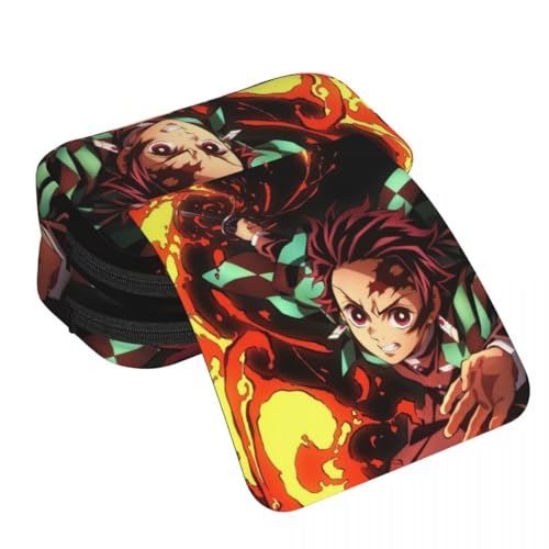 Kamado Tanjiro Federmäppchen Kamado Nezuko/Rengoku Kyoujurou Federmäppchen Anime Druck Federmäppchen Große Kapazität Doppelschichten Reißverschluss Bleistift Box Student Schreibwaren Box Geschenke von Anjinguang