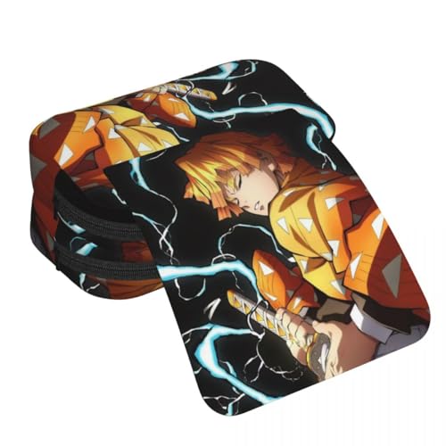 Kamado Tanjiro Federmäppchen Kamado Nezuko/Rengoku Kyoujurou Federmäppchen Anime Druck Federmäppchen Große Kapazität Doppelschichten Reißverschluss Bleistift Box Student Schreibwaren Box Geschenke von Anjinguang