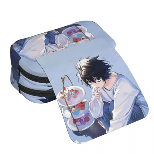 Light Yagami Federmäppchen Anime Misa Amane/L Stiftebox Große Kapazität Schüler Stifttasche Reißverschluss 2 Schichten Tasche Schreibwaren Tasche Schulbedarf für Jungen Mädchen, Typ 12, 21x10x7.5cm von Anjinguang