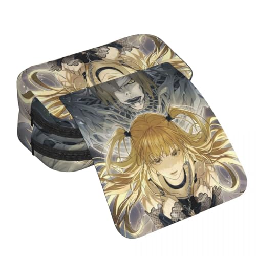Light Yagami Federmäppchen Anime Misa Amane/L Stiftebox Große Kapazität Schüler Stifttasche Reißverschluss 2 Schichten Tasche Schreibwaren Tasche Schulbedarf für Jungen Mädchen, Typ 4, 21x10x7.5cm von Anjinguang