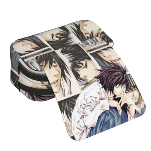Light Yagami Federmäppchen Anime Misa Amane/L Stiftebox Große Kapazität Schüler Stifttasche Reißverschluss 2 Schichten Tasche Schreibwaren Tasche Schulbedarf für Jungen Mädchen, Typ 6, 21x10x7.5cm von Anjinguang