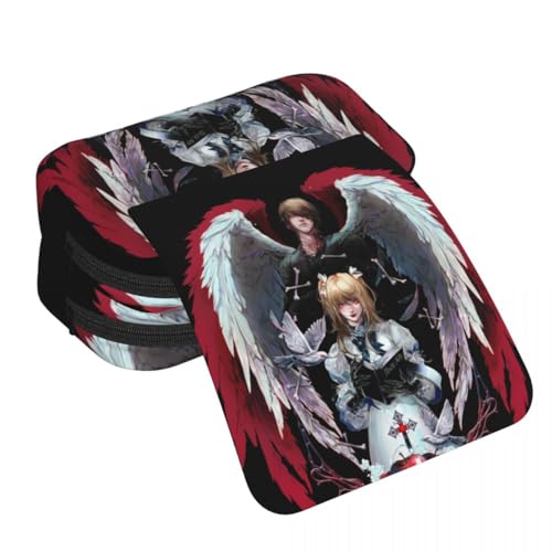Light Yagami Federmäppchen Anime Misa Amane/L Stiftebox Große Kapazität Schüler Stifttasche Reißverschluss 2 Schichten Tasche Schreibwaren Tasche Schulbedarf für Jungen Mädchen, Typ 7, 21x10x7.5cm von Anjinguang