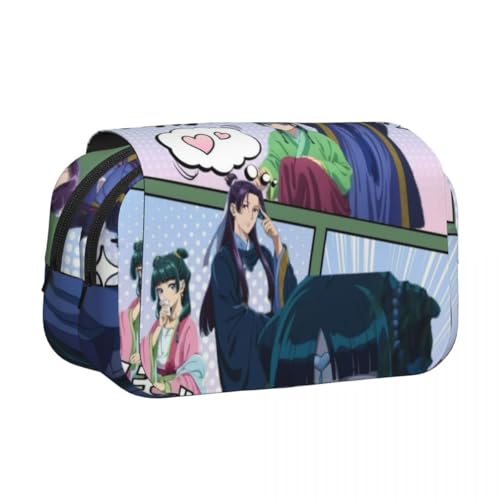 Maomao Federmäppchen Anime Jinshi/Maomao Federmäppchen Cartoon-Druck Federmäppchen Große Kapazität Doppelschichten Reißverschluss Stiftebox Student Schreibwaren Cartoon Stifttasche Geschenke, Typ 6 von Anjinguang