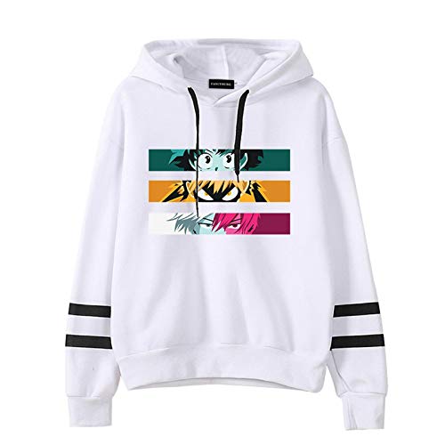 My Hero Academia Anime Hoodies Friends Bedruckter Pullover Sweatshirt für Männer und Frauen Jungen Mädchen XXS-4XL, Gestreift 2, XL von Anjinguang