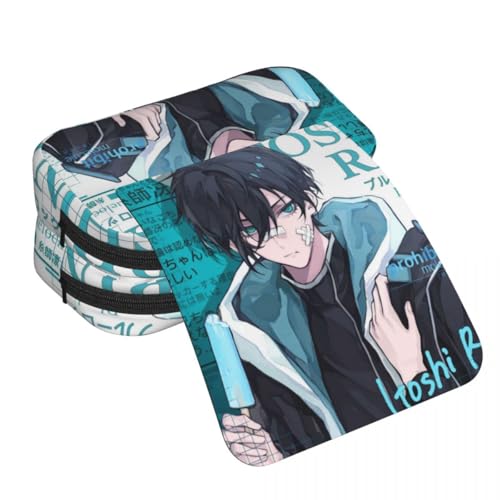 Seishiro Nagi Federmäppchen REO Mikage/Itoshi SAE Federmäppchen Anime-Druck Federmäppchen Große Kapazität Doppelschichten Reißverschluss Stiftebox Student Schreibwaren Box Geschenke, Rin Itoshi von Anjinguang