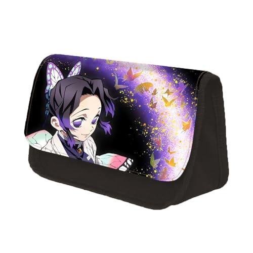 Tanjiro Federmäppchen Nezuko Anime Tanjiro Tasche Stiftebox Große Kapazität Schüler Stifttasche Cartoon Reißverschluss Schreibwaren Tasche Zurück zur Schule Zubehör für Jungen Mädchen Cosplay von Anjinguang