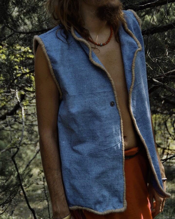 Handgefertigte Khadi Männer Weste Boho Festival Weste von AnkaMuni