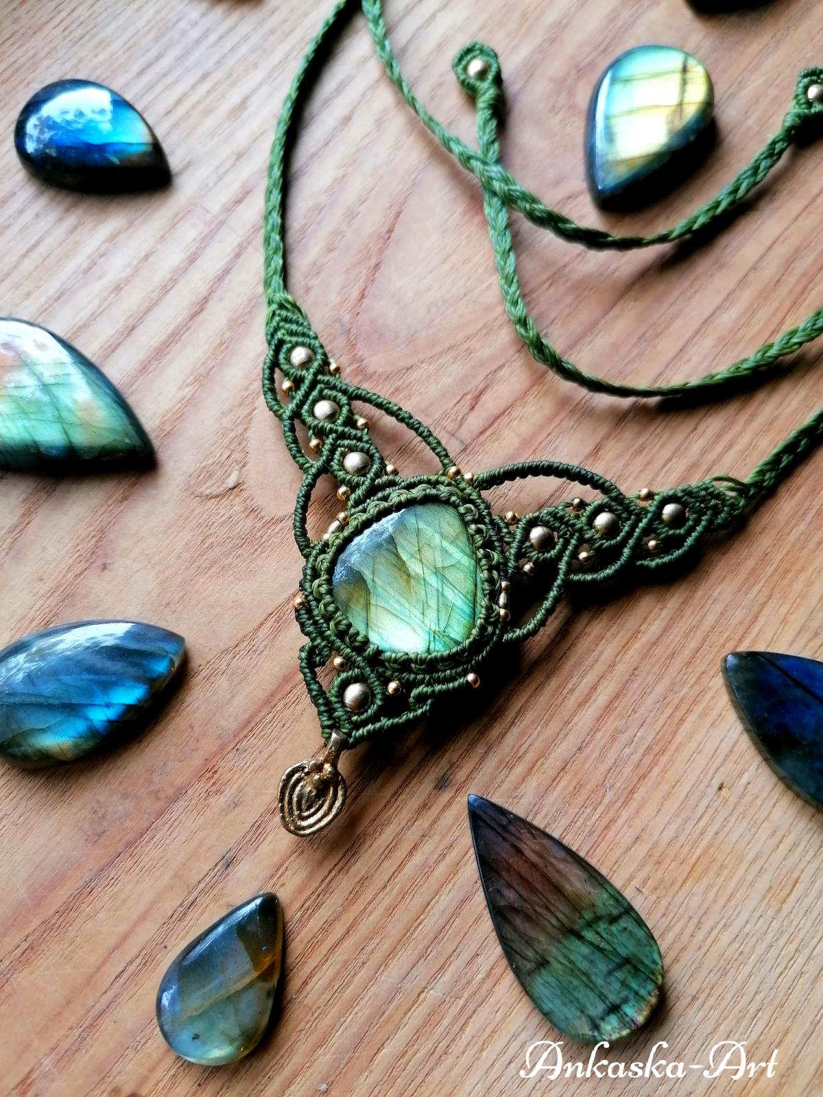 Makramee - Kette Mit Labradorit Makramee - Kette Mit Labradorit von AnkaskaArt