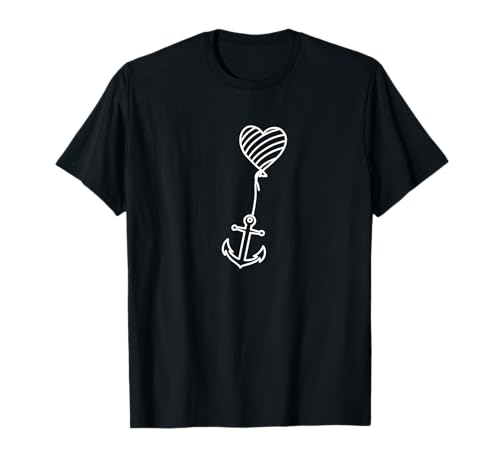 Anker Herz Meer Küste Moin Damen Heimat Urlaub T-Shirt von Anker Kleidung Nordsee Damen Geschenke