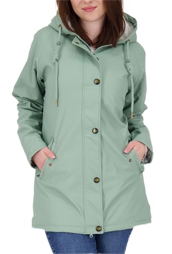 Ankerglut Damen Friesennerz Regenmantel Kapuze Gefüttert Wasserdicht Wetterfest Windbreaker Übergangsjacke #aheaven Regenjacke, Slate, 36 von Ankerglut