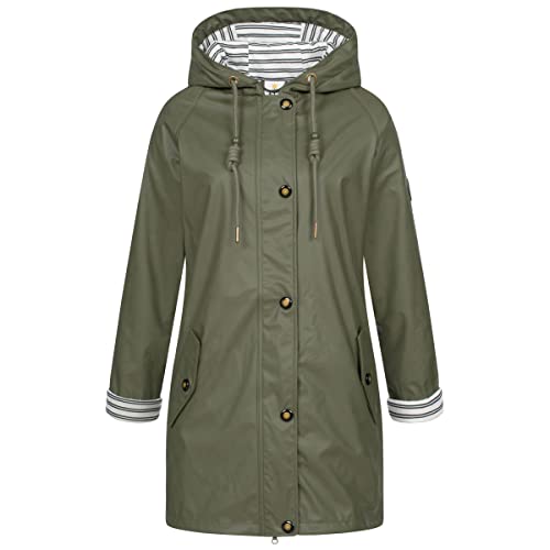 Ankerglut Damen Friesennerz Regenmantel Kapuze Wasserdicht Wetterfest Windbreaker Übergangsjacke #ankerglutzauber Regenjacke, Oliv, 42 Ankerglut Damen Friesennerz Regenmantel Kapuze Wasserdicht Wetterfest Windbreaker Übergangsjacke #ankerglutzauber Regenjacke, Oliv, 42 von Ankerglut