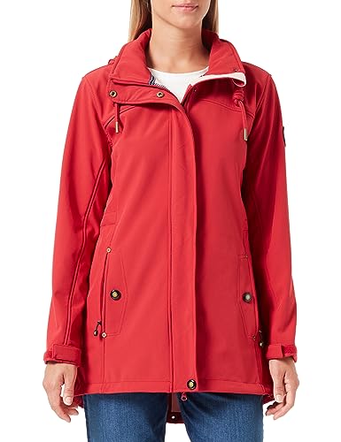 Ankerglut Damen Softshellmantel Kurzmantel mit Kapuze Gefüttert Übergangsjacke #ankerglutbrise Softshelljacke, red, 44 von Ankerglut