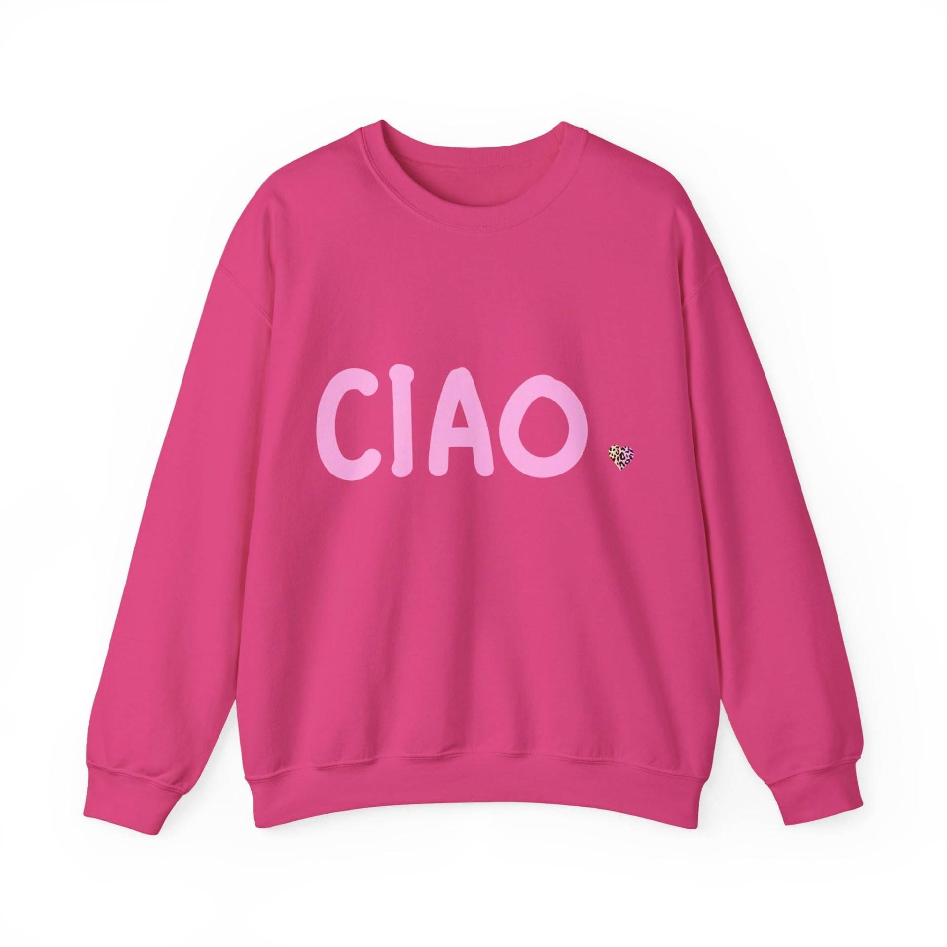 Ciao Sweater Mit Leo-Herz - Pullover in Rosa, Weiß, Grün, Sand Usw.- Geschenk Für Frauen & Teenager Statement Sweatshirt, Oversized Look von AnkesHerzwerk