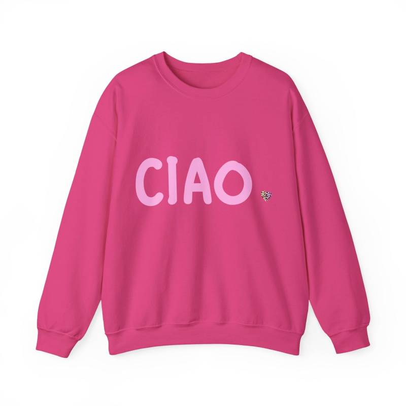 Ciao Sweater Mit Leo-Herz - Pullover in Rosa, Weiß, Grün, Sand Usw.- Geschenk Für Frauen & Teenager Statement Sweatshirt, Oversized Look von AnkesHerzwerk