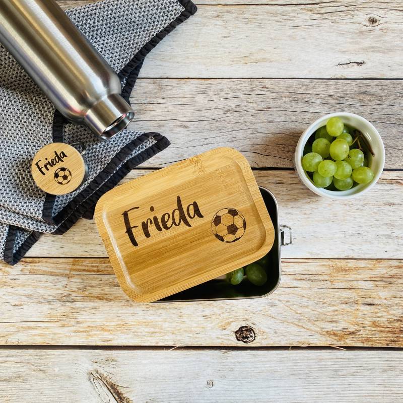 Brotdose Aus Edelstahl Mit Holzdeckel | Personalisiertes Geschenk Namen Für Den Kindergarten Oder Die Schule Brotbox Zum Geburtstag von AnkeskreativeSuite