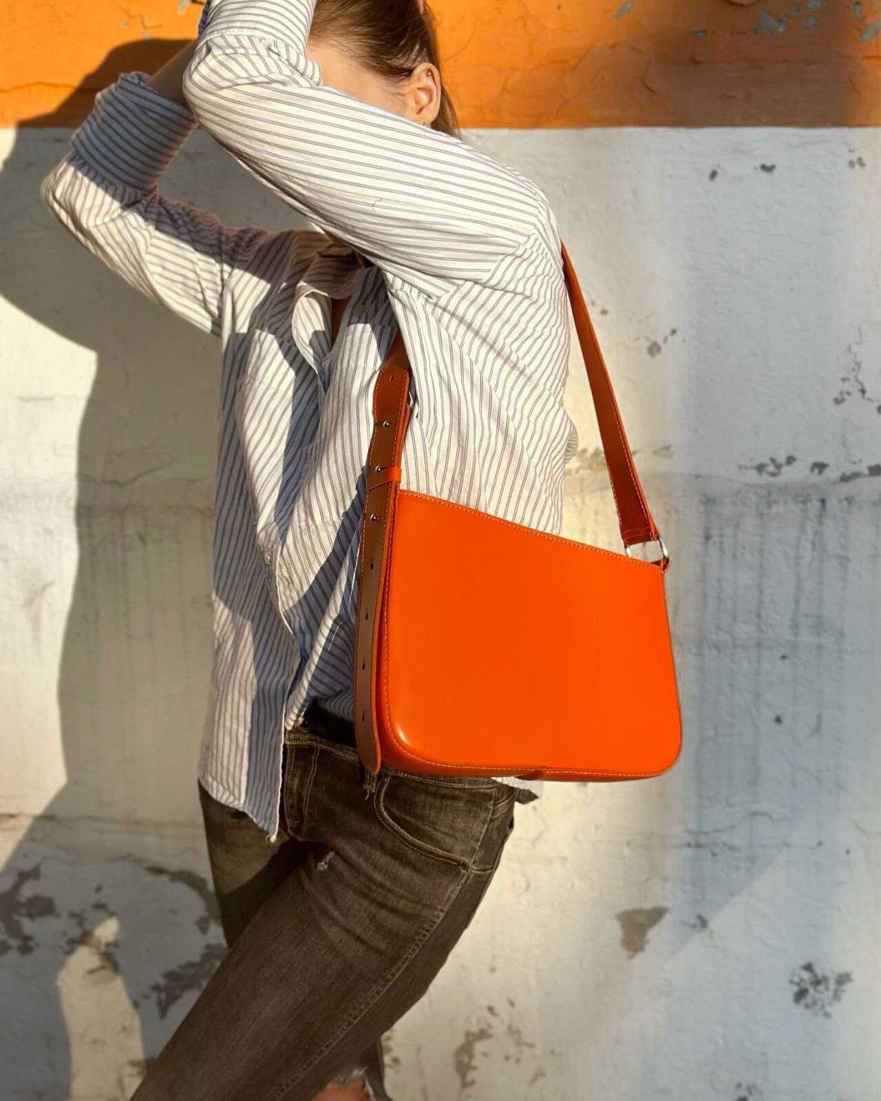 Orange Leder Umhängetasche, Geldbörse, Tasche, Geschenk Für Sie von AnkoBagsStore