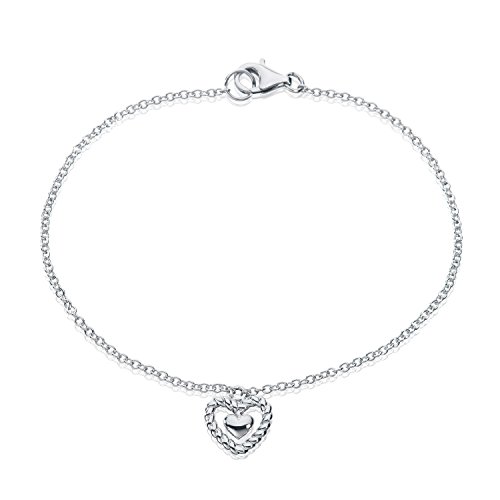 Ankra 925 Damen-Armband 18,5cm Karabinerverschluss Herzanhänger Sterling Silber rhodiniert VNAKRJ-BR0117 Ankra 925 Damen-Armband 18,5cm Karabinerverschluss Herzanhänger Sterling Silber rhodiniert VNAKRJ-BR0117 von Ankra