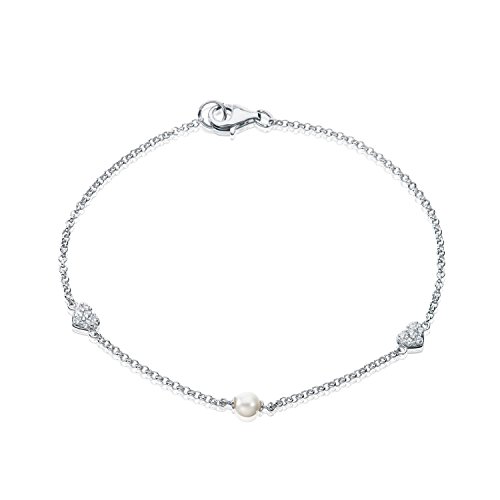 Ankra 925 Damen-Armband 18,5cm Karabinerverschluss Perlenanhänger Sterling Silber rhodiniert 3VNAKRJ-BR0108 von Ankra