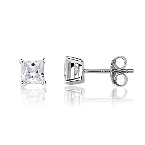 Ankra Damen-Steckerohrringe 5mm breit quadratisch rhodiniert aus 925er Sterling Silber 1VNAKRJ-ER0014 von Ankra