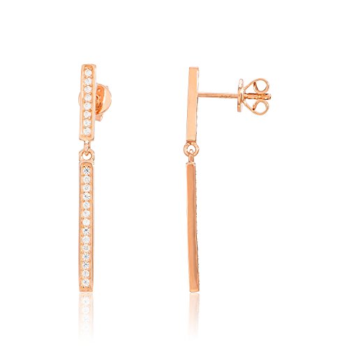 Ankra Damen-Steckerohrringe rhodiniert aus 925er Sterling Silber Stabform AKRJ-ER-0102 von Ankra