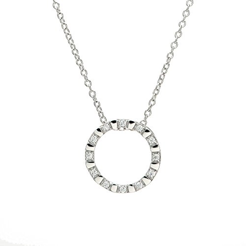 Ankra Damencollier 45cm mit rundem Anhänger 925er Sterling-Silber rhodiniert VNAKRJ-NL0067 von Ankra