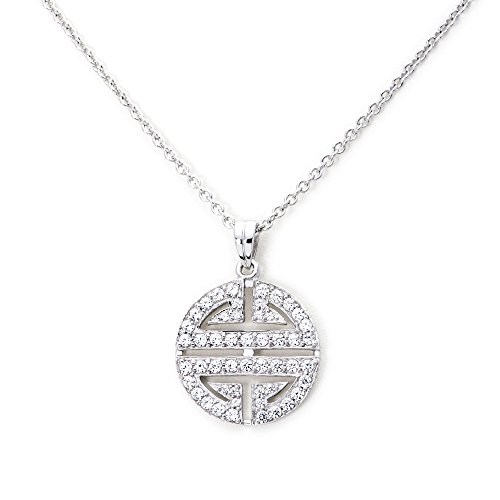 Ankra Damencollier 45cm mit runden Anhänger 925er Sterling-Silber rhodiniert 3VNAKRJ-NL0026 von Ankra