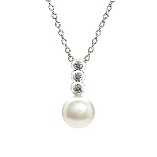 Ankra Damencollier 925er Sterling-Silber rhodiniert mit Perlenanhänger 45cm AKRJ-NL-0053 Ankra Damencollier 925er Sterling-Silber rhodiniert mit Perlenanhänger 45cm AKRJ-NL-0053 von Ankra
