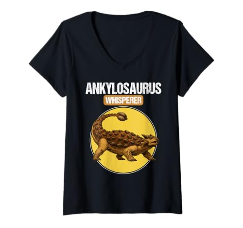 Damen Ankylosaurier Ankylosaurus T-Shirt mit V-Ausschnitt von Ankylosaurier Ankylosaurus Tier Shop