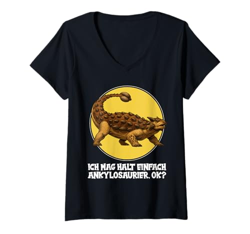 Damen Ankylosaurier Ankylosaurus T-Shirt mit V-Ausschnitt Damen Ankylosaurier Ankylosaurus T-Shirt mit V-Ausschnitt von Ankylosaurier Ankylosaurus Tier Shop