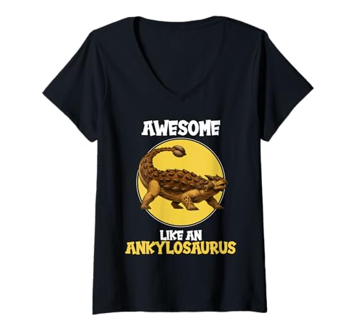 Damen Ankylosaurier Ankylosaurus T-Shirt mit V-Ausschnitt von Ankylosaurier Ankylosaurus Tier Shop