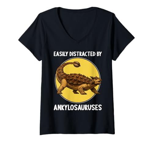 Damen Ankylosaurier Ankylosaurus T-Shirt mit V-Ausschnitt von Ankylosaurier Ankylosaurus Tier Shop