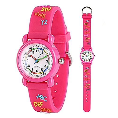 Anloo Mädchen Jungen Kleine Kinder Niedlich Uhr Armbanduhr Zeit Lehrer,Silikon Kinderuhr 3D Cute Cartoon Wasserdicht Lehruhr Geschenk für Kids Kinder Kleine Mädchen Jungen von Anloo