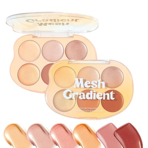 Anloximt Gesichtspalette - 6 Farben Gesichts Bronzer Aufheller Palette,Wasserdichte Lang Anhaltende Kosmetik Creme Kit Für Damen Und Mädchen von Anloximt