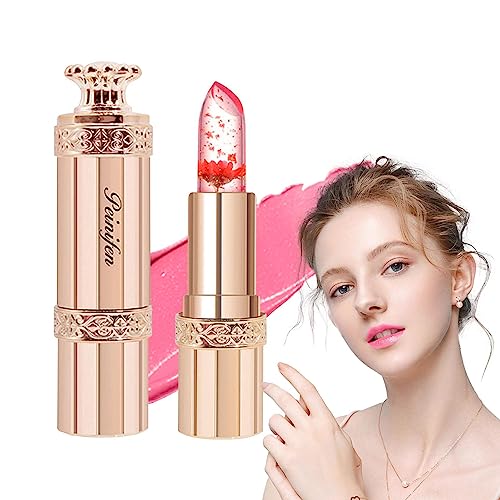 Blumenlippenstift, Wasserdichter, nicht klebender, feuchtigkeitsspendender Kristallblumen-Lippenstift, Langanhaltender magischer Lippenbalsam für Hochzeiten, sanftes Lippen-Make-up für Frauen Anloximt von Anloximt