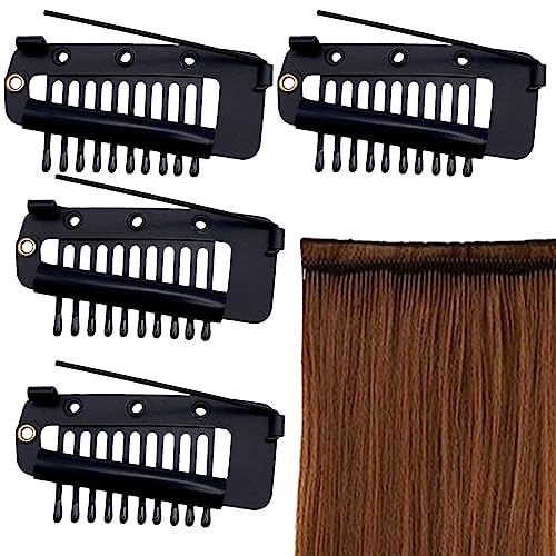 Clips Für Extensions - Dupatta Clips - Perücken Clips Klein - Perückenklammern Braun - Haarverlängerung Clips - 10 Zähne Metall Perücke Haarverlängerung Clip | Für Frauen Perücken von Anloximt