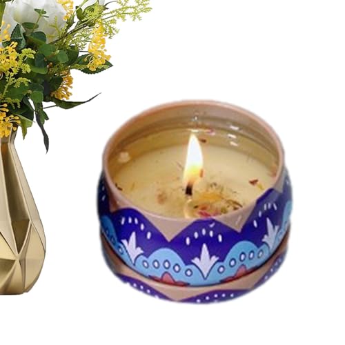 Duftende Teelichter - 80g Sojawachskerze | Exquisite Kerzengläser im Design von Sojawachs-Teelichtern, getrockneten Blumen, Aromatherapie-Kerzen für Stressabbau, Entspannung, Anloximt von Anloximt