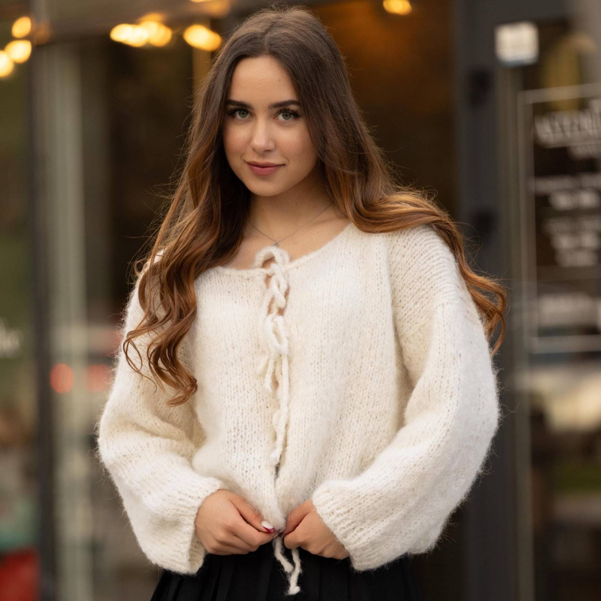 strickjacke Aus Alpaka-Wollmischung Leichter Pullover Mit Taillenstrick strickjacke Aus Alpaka-Wollmischung Leichter Pullover Mit Taillenstrick von Anlusso