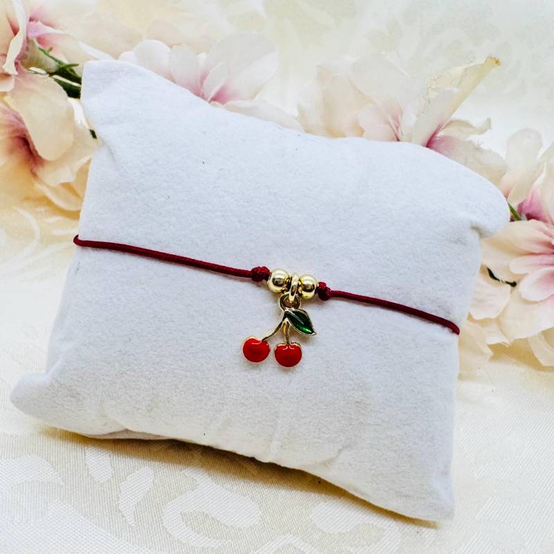 Feines Armband Mit Kirschen - Filigranes Verstellbar Anhänger von GluecksengeI