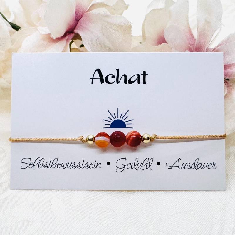 Filigranes Achat Edelstein Armband Verstellbar - Geschenk Für Sie U. Ihn Zartes Healing von GluecksengeI