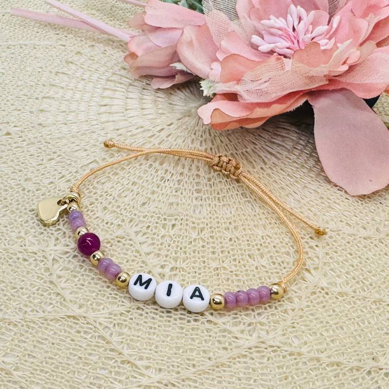 Filigranes Armband Mit Name U. Herz Anhänger - Zartes Makramee Verstellbar Jadeperle Filigranes Armband Mit Name U. Herz Anhänger - Zartes Makramee Verstellbar Jadeperle von GluecksengeI