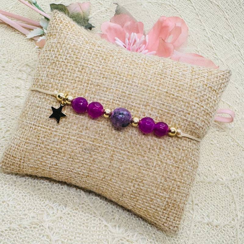 Filigranes Jade Edelstein Armband Mit Jaspis Perle U. Stern Anhänger Gold - Zartes Freundschaftsarmband von GluecksengeI
