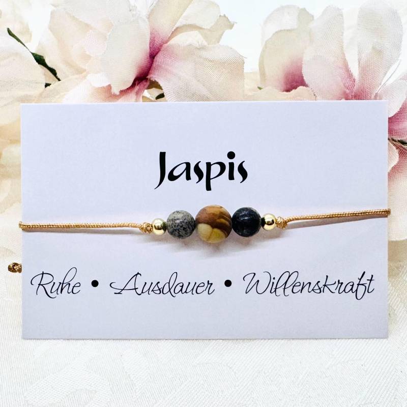 Filigranes Jaspis Edelstein Armband Verstellbar - Geschenk Für Sie U. Ihn Zartes Healing von GluecksengeI