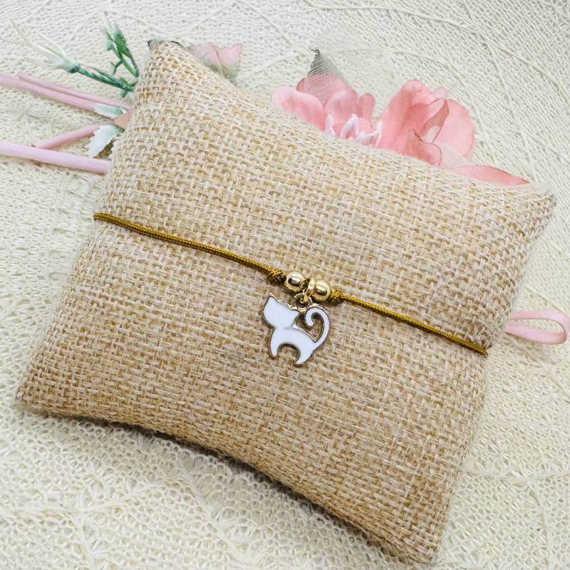 Filigranes Kätzchen Makramee Armband - Filigranes Mit Anhänger von GluecksengeI