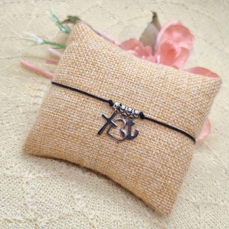 Glaube Liebe Hoffnung Armband - Filigranes Makramee Freundschaftsarmband von GluecksengeI