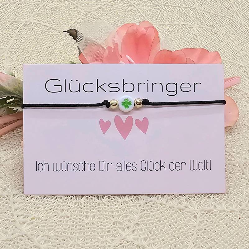 Glücksbringer Kleeblatt Armband - Zartes Makramee Freundschaftsarmband Glücksbringer Kleeblatt Armband - Zartes Makramee Freundschaftsarmband von GluecksengeI