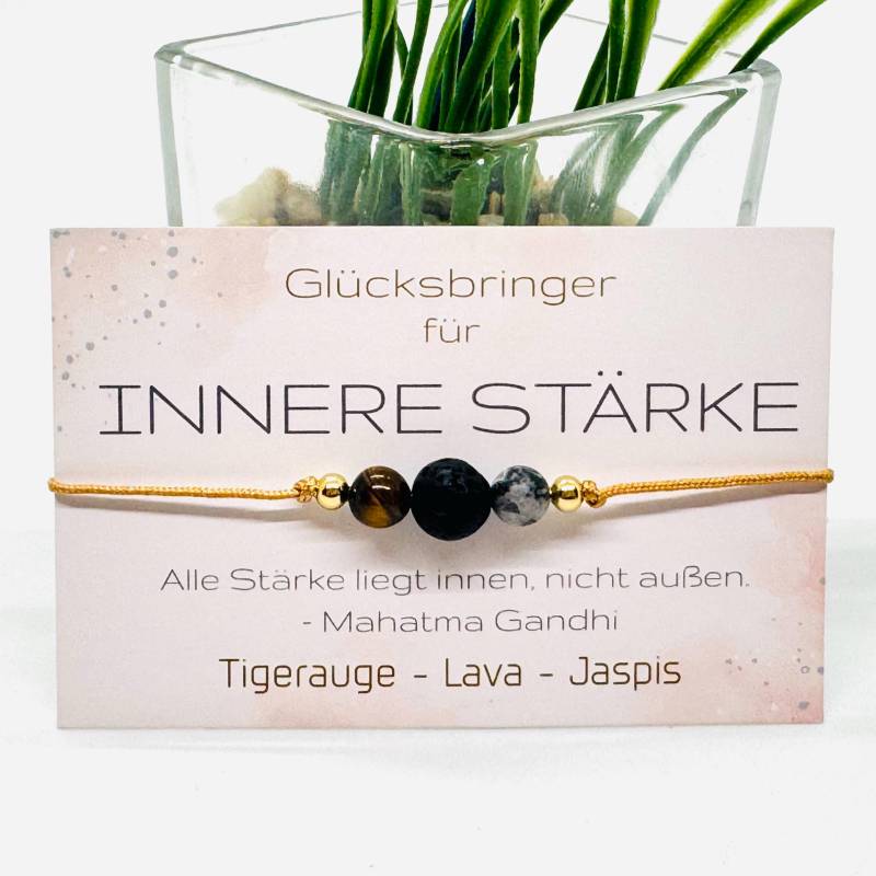 Innere Stärke Edelstein Makramee Armband | Geschenkidee Für Sie U. Ihn von GluecksengeI