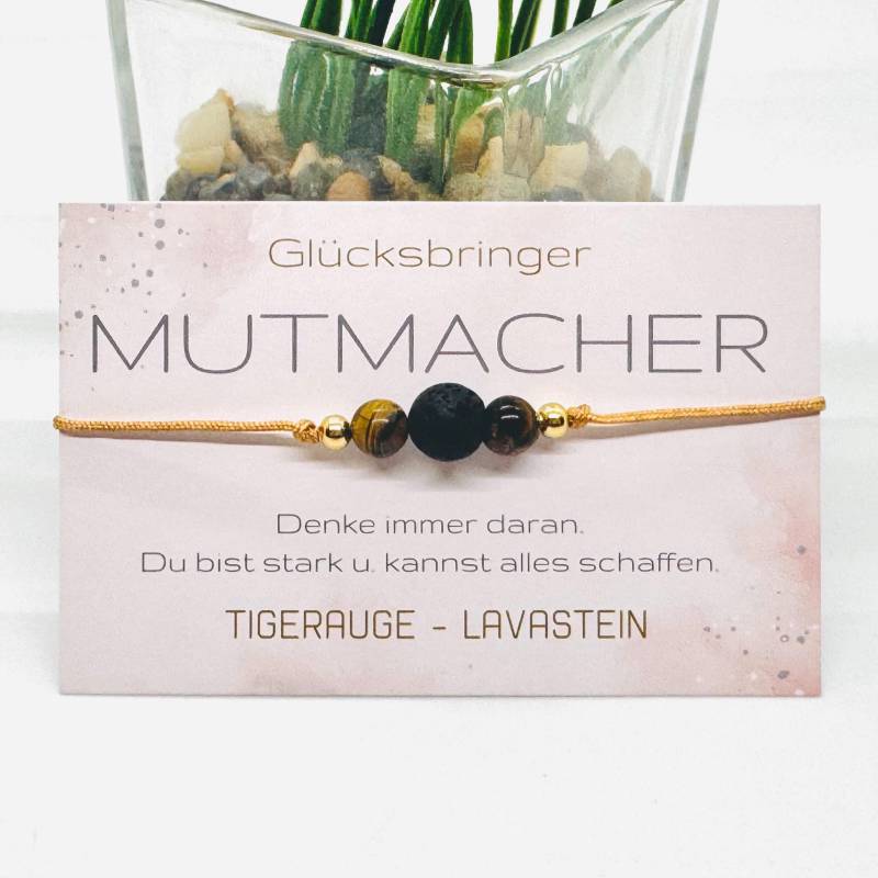Mutmacher Edelstein Makramee Armband | Zartes Damen U. Herren von GluecksengeI
